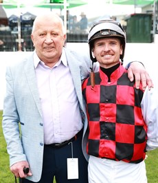Joe Janiak and Anthony Allen after Speedy One's win at the Gold Coast