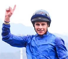 Buick in the Godolphin blue ... colours in which he has had so many Group 1 successes.

Photos: Darren Winningham and Hong Komng Jockey Club