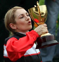 Harrison with the Ipswich Cup