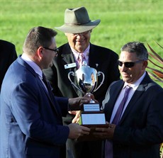 Tony Sears receives the Weetwood trophy