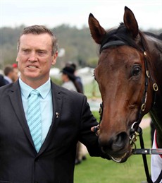 Trainer David Vandyke with Maurus ... my choice for the Caloundra Cup