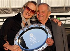 Patricia Gesler and Kelso Wood celebrate Into The Red's win in the W J Healy. They could be on the mark again in the National Jockeys Celebration Day Handicap (race 6)

Photos: Graham Potter