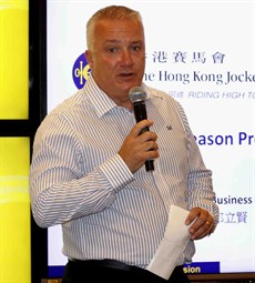 Mr Anthony Kelly, HKJC’s Executive Director, Racing Business and Operations, emphasises prize money increases to incentivise owners to import world-class horses

Photos:
Courtesy Hong Kong Jockey Club