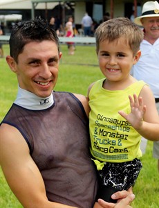 Nathan Thomas and his son - Nathan is my pick for jockey challenge