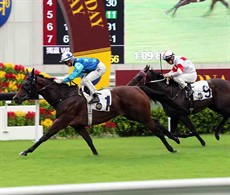 Jing Jing Win scores a first-up win in the Class 3 Shanghai Handicap under Zac Purton.

Photos: Courtesy Hong Kong Jockey Club