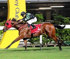 Apprentice jockey Matthew Poon completes his four-timer aboard the Danny Shum-trained Inventor in the Class 3 San Antonio Handicap.