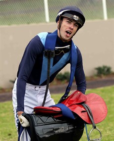 Jimmy Orman doing weight lifting as part of his fitness preparation for his ride on Sold For Song ... (See race 9) 