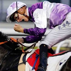 An excited Chad Schofield celebrates after Rattan scored his third win in a row.