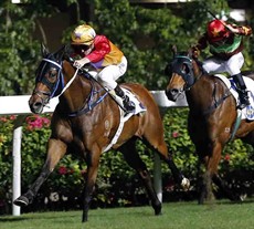 Zac Purton and Cheerfuljet complete a hat-trick for trainer Caspar Fownes

Photos: Courtesy Hong Kong Jockey Club