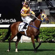 Teetan enjoys the first of his three wins on Electric Lightning.

Photos Courtesy Hing Kong Jockey Club