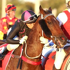Skye Bogenhuber and The Monstar after taking out the Group 2 Moreton Cup at the Sunshine Coast last week. The team are backing up in the Stradbroke tomorrow.