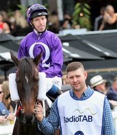 Nick with 'Jumbo' and his favourite QLD jockey Ronnie Stewart.

