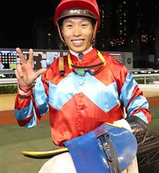 Vincent Ho makes it three wins aboard Racing Luck