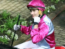 Michael Hellyer shows his delight after winning a Listed race on Baccarat Baby on April 21. Horse and rider team up again in race 4 where the David Vandyke trained runner will be looking to add to her already impressive record of six wins from ten starts 
