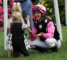 The record breaking Zac Purton … with his biggest fans, his children