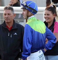 Tony and Maddy Sears, pictured with jockey Jimmy Orman.

Exciting times ahead as Tony and Maddy apply for a Training Partnership license

Photo:Graham Potter