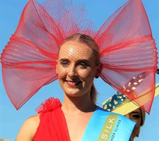 Madelaine Cvirn took out the millinery award with a bright red oversized bow inspired fascinator that complemented her red dress. 

Photos: Darren Winningham