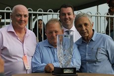 The Candy Man … winning again (see below). His connections (pictured above) deserve every success