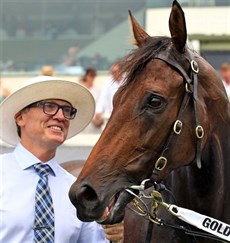 The trainer and the horse … David Vandyke and Alligator Blood