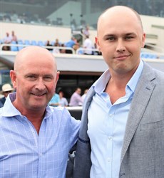 Toby and Trent Edmonds ... their runner Moazi (11) looks well placed in race 6

Photos: Graham Potter and Darren Winningham