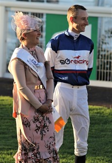 After Luke Dittman guided Alward for the stable to victory in the Toowoomba Cup last weekend I will stay with him here to get another stayer, Stardome, across the line.Luke is pictured here with the Weetwood ambassador Sky Bogenhuber after his big race win last week (see race 2)