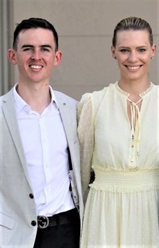 Looking sharp ... two of top contenders for the Jockey's Challenge ... Ben Thompson and Stephanie Thornton ...