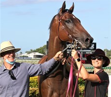 Kerchak (above and below) ... in the winner's enclosure for the second time in three starts