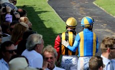 Brothers in arms ... Byrne and Jeff Lloyd in a photo that underlines the mutual respect top riders have for each other