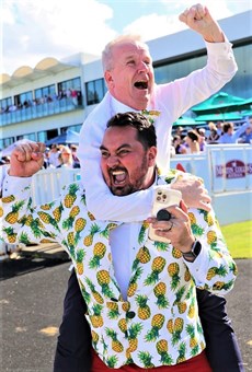 ... and the celebration starts for the 'Pineapple Crew'