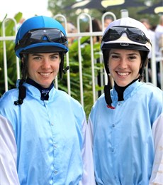 Angela Jones and Jasmine Cornish ... their battle for the Queensland Provincial Apprentice Jockey's Premiership is set to go right down to the wire