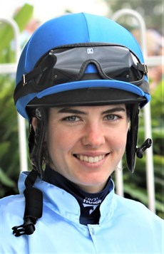 The in-form Angela Jones ... she rides The Big Goodbye in the Open Handicap (see race 8)