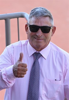 Co-trainer Tony Sears ... he has given Yellow Brick the thumbs-up for the Stradbroke