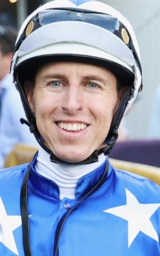 Damien Lane ... he rides King Snitz in the Group 1 Victoria Derby (see race 7)